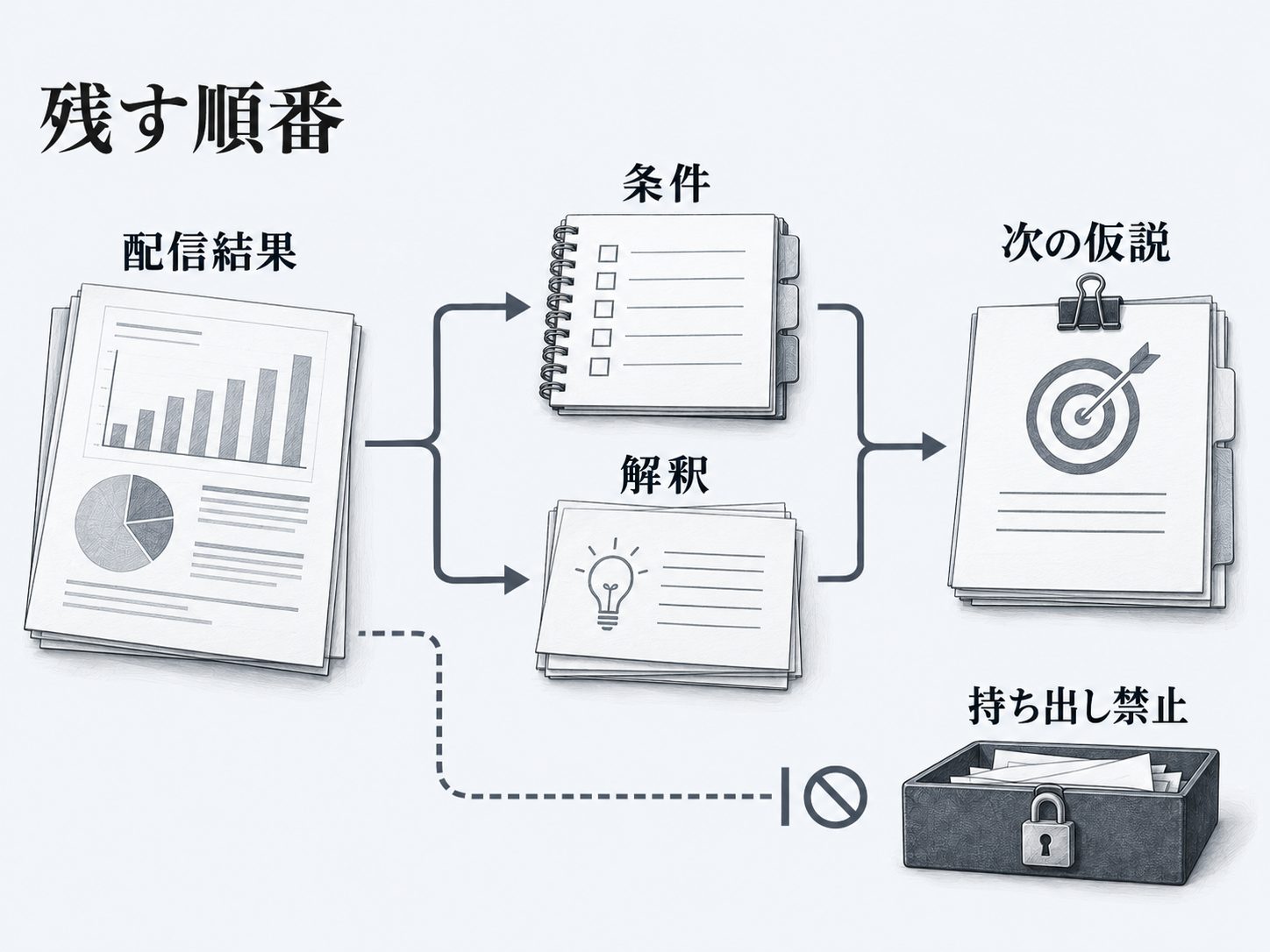 配信結果は条件と解釈を分けて次の仮説へ渡す