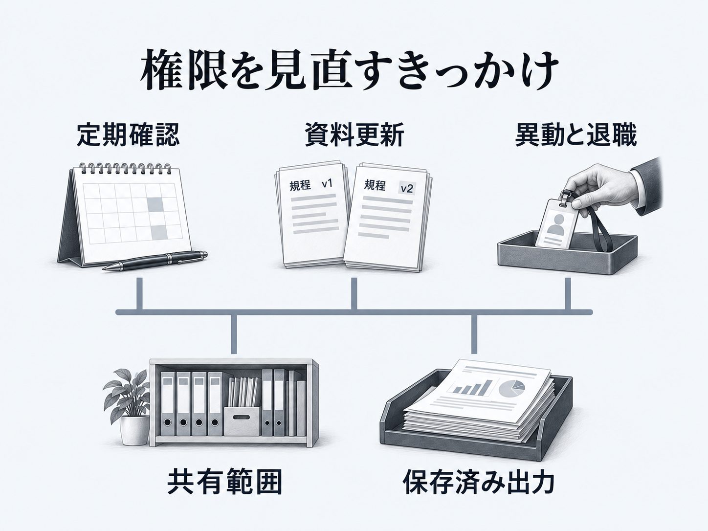 見直す時点ごとに確認対象を分ける