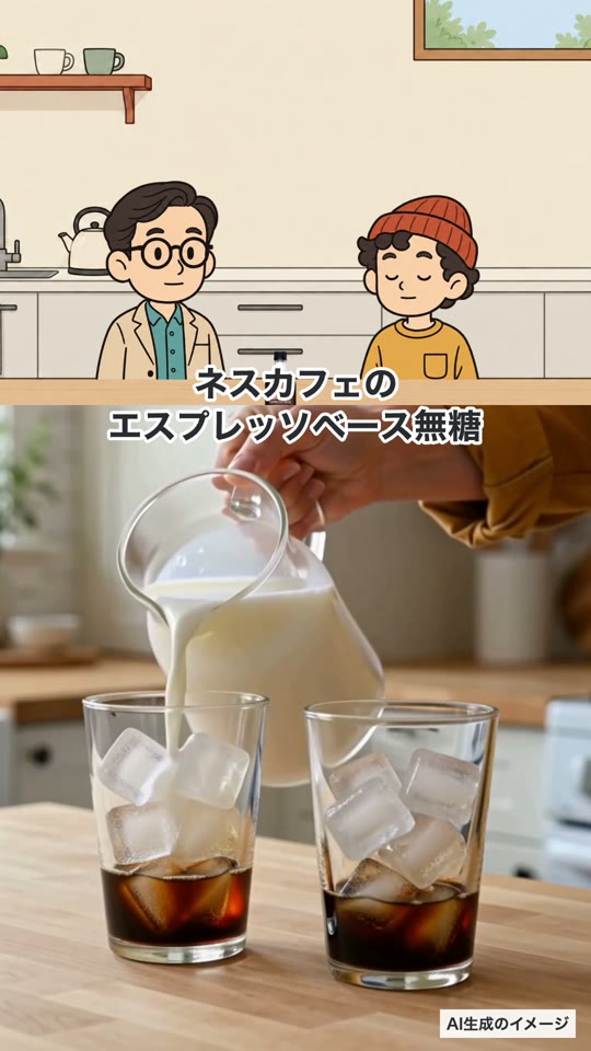 コーヒーのアニメ広告のワンシーン